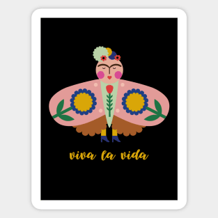 Cute Frida kahlo butterfly summer colorful flowers viva la vida Sticker